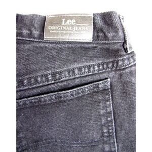 Lee Original Jeans High Rise Tapered Black 100% Cotton Women's Regular Size 12S